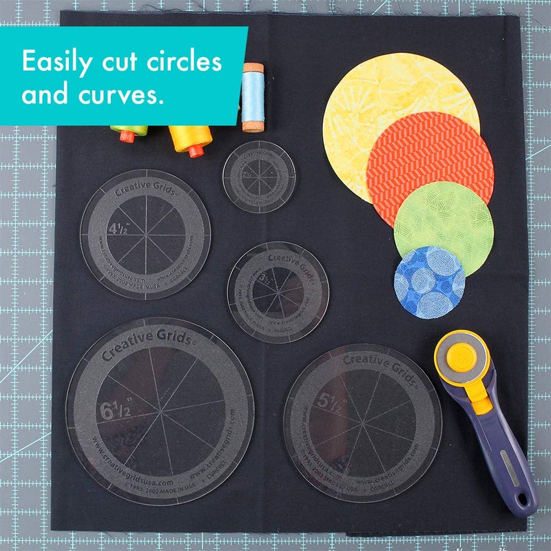 Creative Grids Quilt Ruler Circles (5 Discs with Grips) Quilt Ruler - CGRCRCL - Image 3
